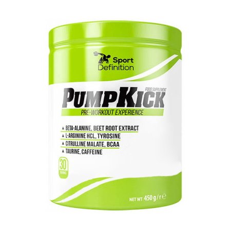 Предтренировочный комплекс Sport Definition Pump Kick, 450 грамм Некртарин-апельсин,  ml, Sport Definition. Pre Workout. Energy & Endurance 