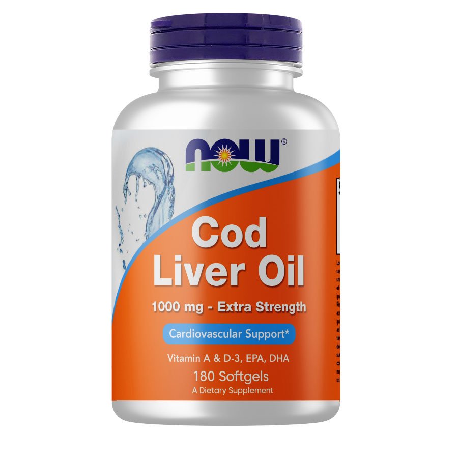 Now Жирные кислоты NOW Cod Liver Oil 1000 mg, 180 капсул, , 