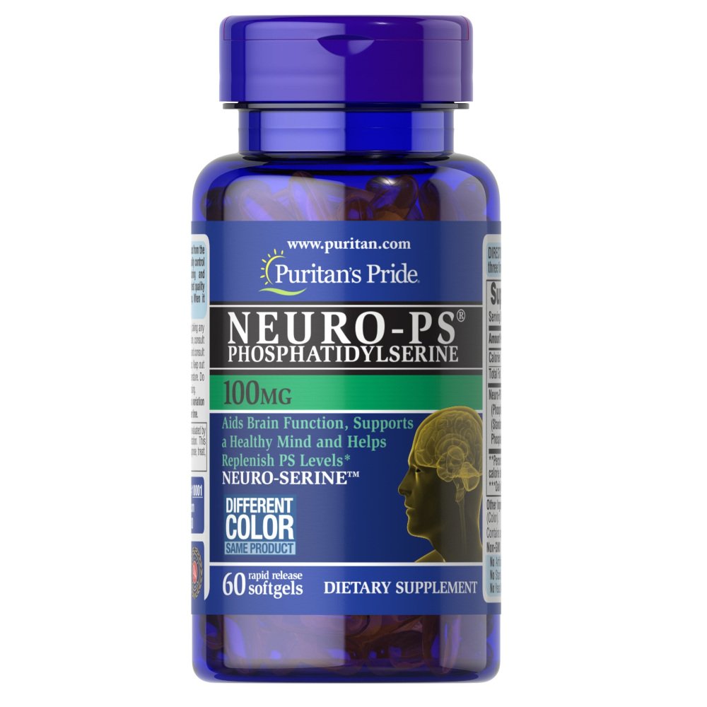 Натуральная добавка Puritan's Pride Neuro-Ps (Phosphatidylserine) 100 mg, 60 капсул,  мл, Puritan's Pride. Hатуральные продукты. Поддержание здоровья 