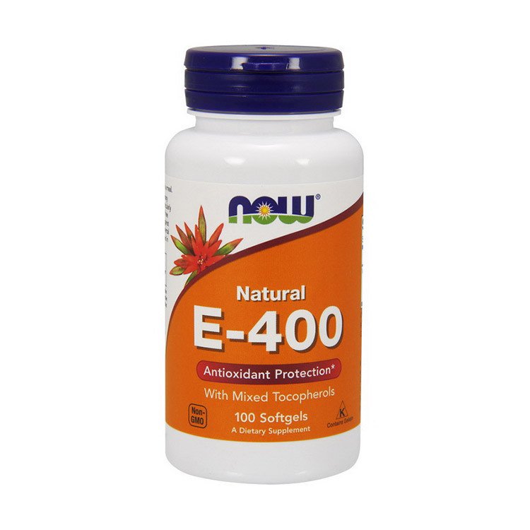 Витамин Е Now Foods E-400 Natural (100 капс) нау фудс,  мл, Now. Витамин E. Поддержание здоровья Антиоксидантные свойства 
