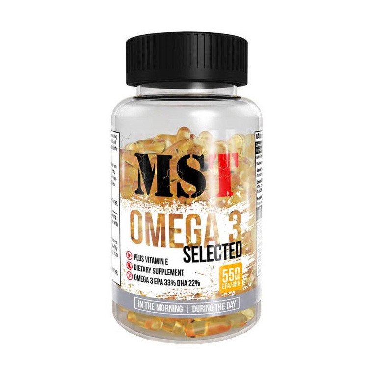 Омега 3 MST Omega 3 Selected (110 капс) рыбий жир мст,  ml, MST Nutrition. Omega 3 (Fish Oil). General Health Ligament and Joint strengthening Skin health CVD Prevention Anti-inflammatory properties 