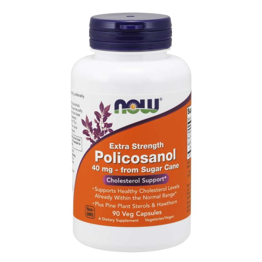 Now Натуральная добавка NOW Policosanol 40 mg Extra Strength, 90 капсул, , 