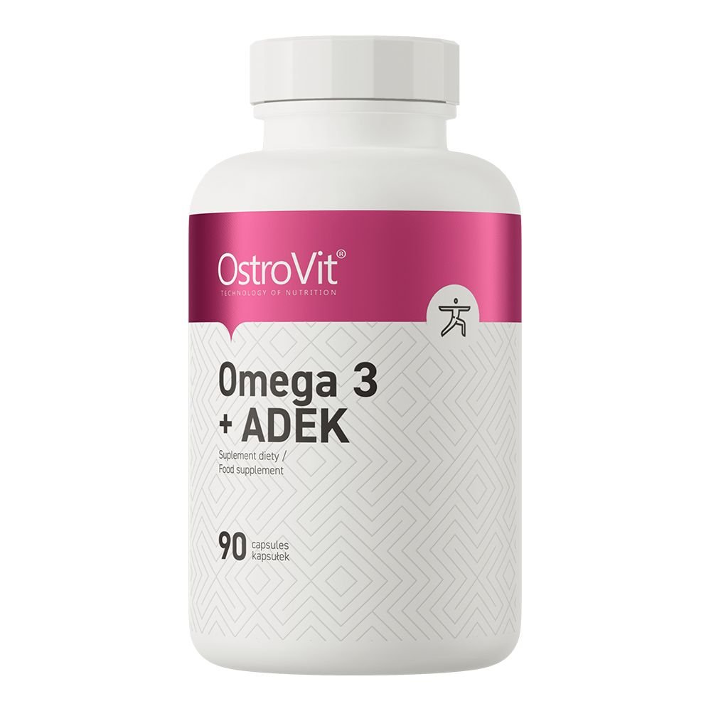 Жирные кислоты OstroVit Omega 3 + ADEK, 90 капсул,  мл, OstroVit. Жирные кислоты (Omega). Поддержание здоровья 
