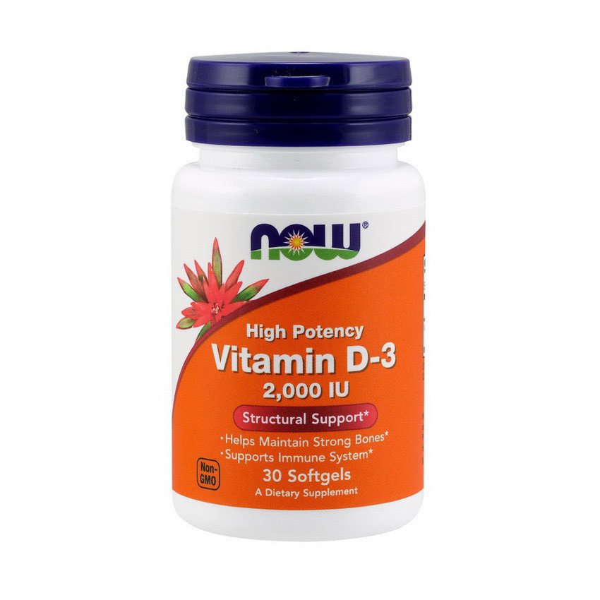 Витамин д3 Now Foods Vitamin D-3 2000 IU (30 капс) нау фудс,  мл, Now. Витамин D. 