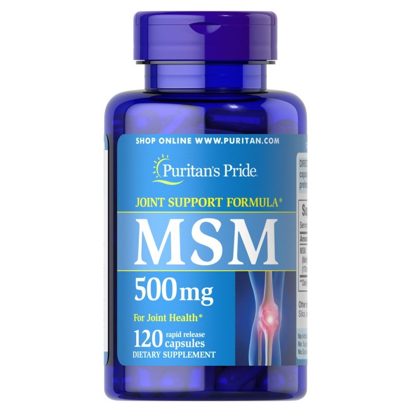 Puritan's Pride Для суставов и связок Puritan's Pride MSM 500 mg, 120 капсул, , 