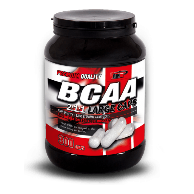 BCAA 2:1:1 Large Caps, 300 piezas, Vision Nutrition. BCAA. Weight Loss recuperación Anti-catabolic properties Lean muscle mass 