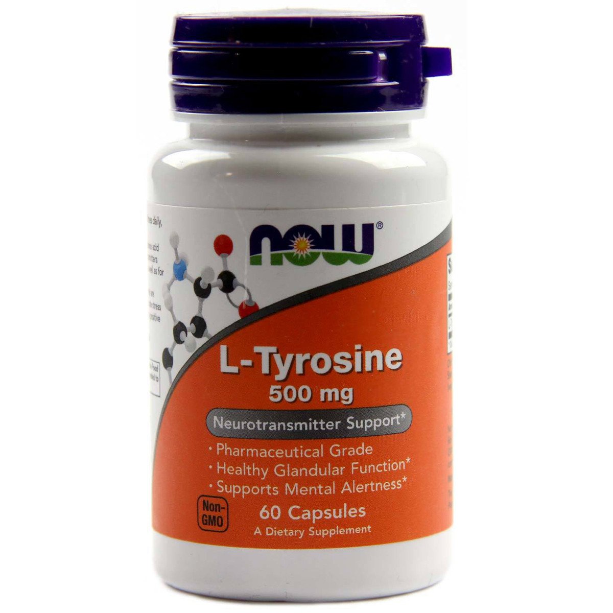 L-Тирозин, L-Tyrosine, Now Foods, 500 мг, 60 капсул,  мл, Now. L-тирозин. 