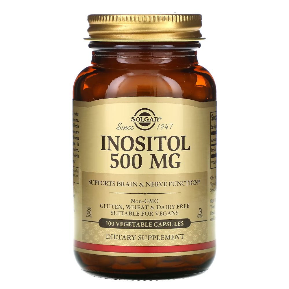 Витамины и минералы Solgar Inositol 500 mg, 100 вегакапсул,  мл, Solgar. Витамины и минералы. Поддержание здоровья Укрепление иммунитета 