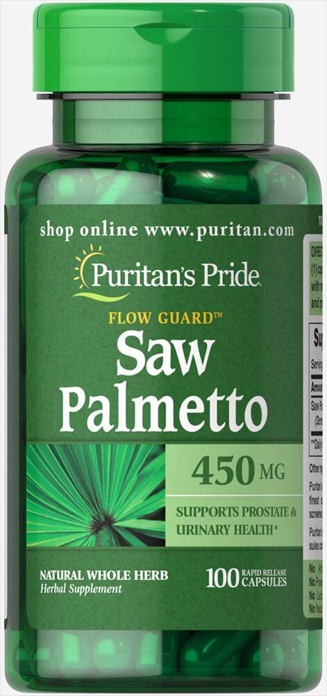 Saw Palmetto 450 mg100 Capsules,  мл, Puritan's Pride. Спец препараты. 