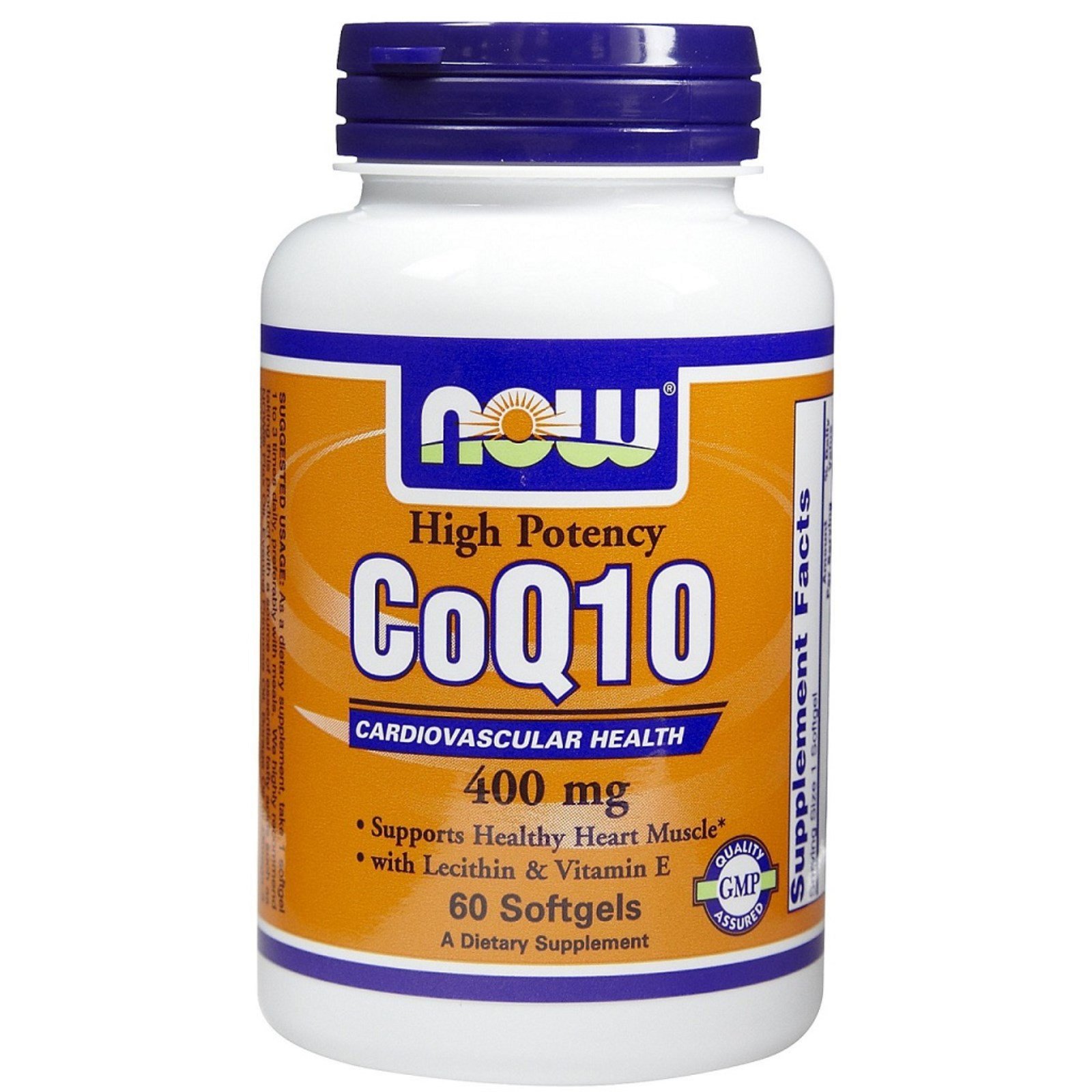 CoQ10 400 mg, 60 шт, Now. Коэнзим-Q10. Поддержание здоровья Антиоксидантные свойства Профилактика ССЗ Толерантность к физ. нагрузкам 