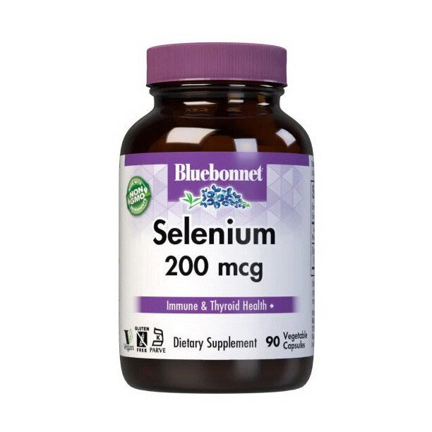 Селен Bluebonnet Nutrition Selenium 200 mcg 90 капсул,  ml, Bluebonnet Nutrition. Selenio. General Health Immunity enhancement Skin health Strengthening hair and nails 