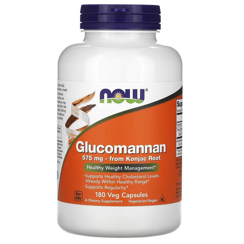 Now Натуральная добавка NOW Glucomannan 575 mg, 180 капсул, , 