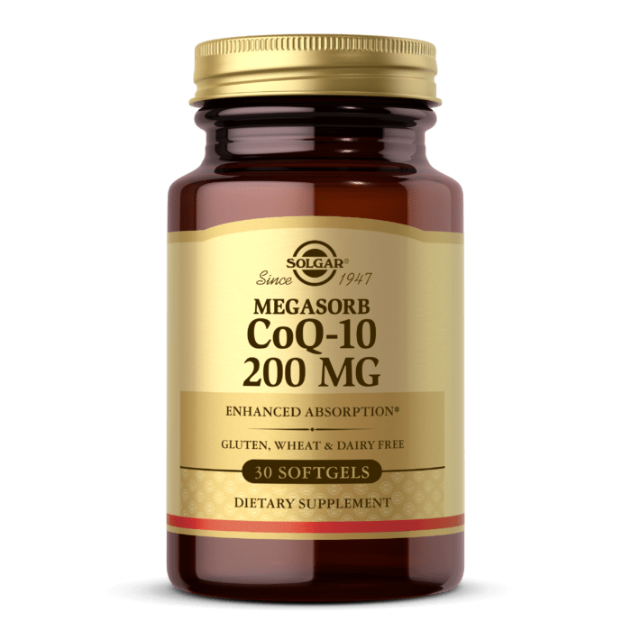 Коэнзим Q10 (Megasorb CoQ-10), 200 mg, Solgar, 30 гелевых капсул,  мл, Solgar. Коэнзим-Q10. Поддержание здоровья Антиоксидантные свойства Профилактика ССЗ Толерантность к физ. нагрузкам 