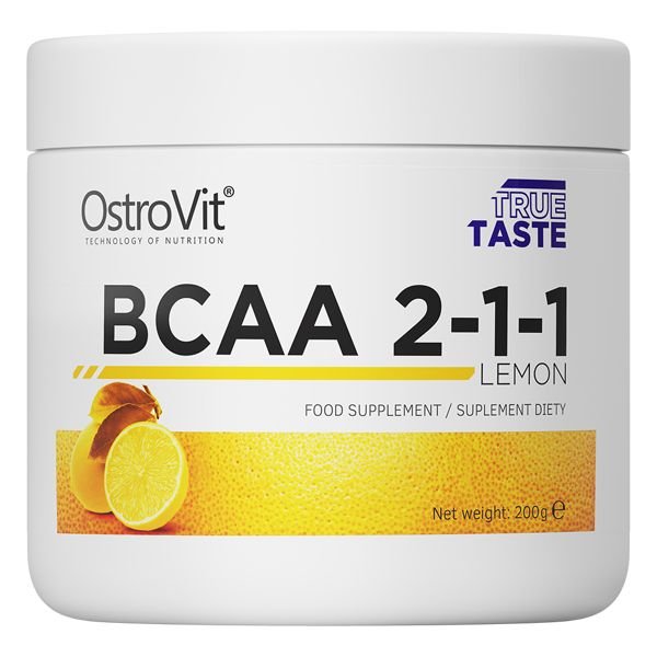 BCAA OstroVit BCAA 2-1-1, 200 грамм Лимон,  мл, OstroVit. BCAA. Снижение веса Восстановление Антикатаболические свойства Сухая мышечная масса 