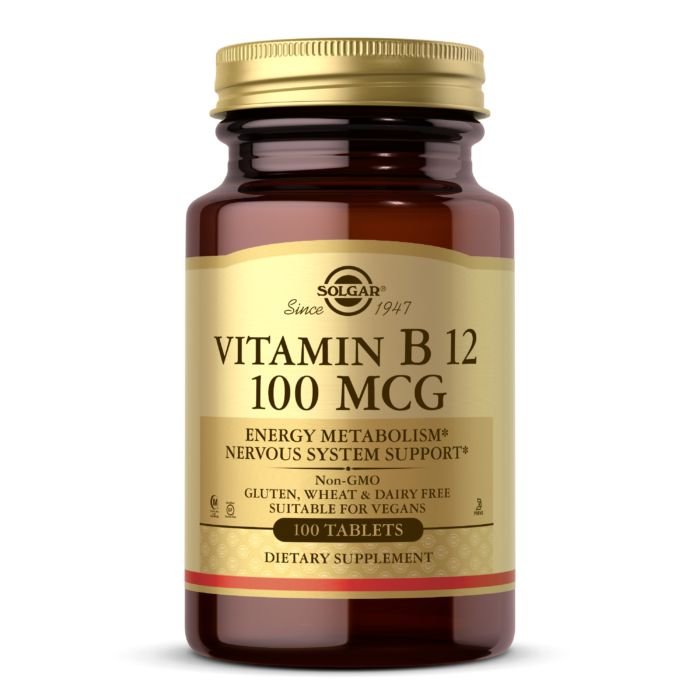 Витамины и минералы Solgar Vitamin B12 100 mcg, 100 таблеток,  ml, Solgar. Vitamins and minerals. General Health Immunity enhancement 