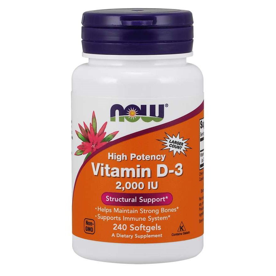 Витамины и минералы NOW Vitamin D3 2000 IU, 240 капсул,  ml, Now. Vitaminas y minerales. General Health Immunity enhancement 