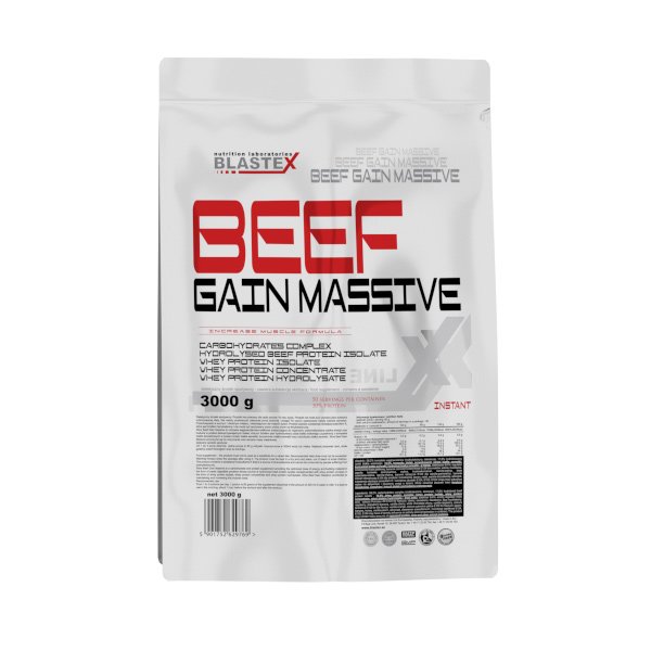 Beef Gain Massive, 3000 г, Blastex. Гейнер. Набор массы Энергия и выносливость Восстановление 