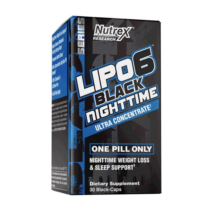 Жиросжигатель Nutrex Lipo 6 Black NightTime Ultra concentrate 30 капсул,  мл, Nutrex Research. Жиросжигатель. Снижение веса Сжигание жира 