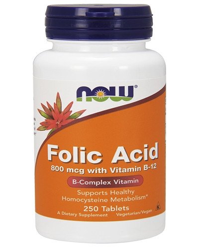 Now NOW Folic Acid 800 мкг with Vitamin B-12 - 250 таб, , 