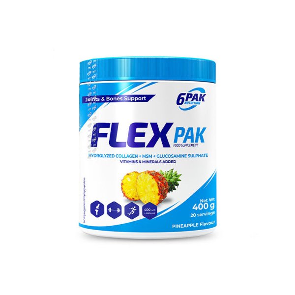 Для суставов и связок 6PAK Nutrition Flex Pak, 400 грамм Ананас,  ml, 6PAK Nutrition. For joints and ligaments. General Health Ligament and Joint strengthening 