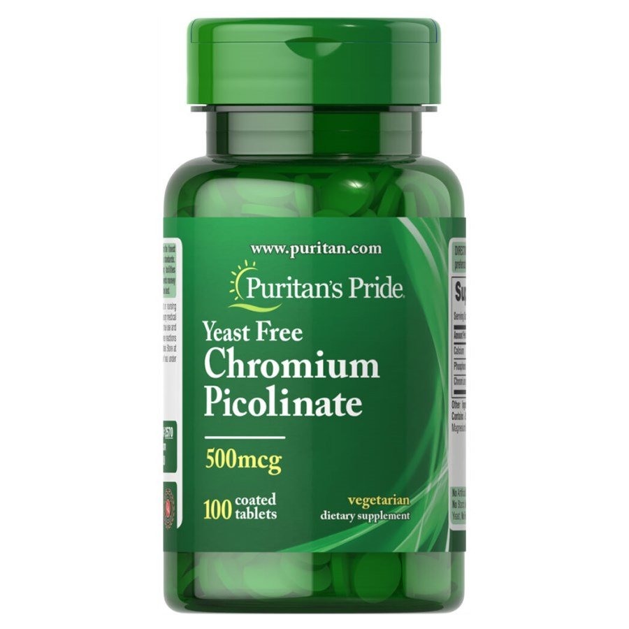 Puritan's Pride Витамины и минералы Puritan's Pride Chromium Picolinate 500 mcg Yeast Free, 100 таблеток, , 