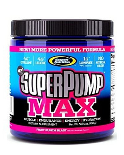 Super Pump Max, 160 г, Gaspari Nutrition. Предтренировочный комплекс. Энергия и выносливость 