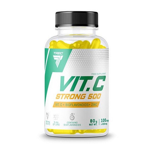 Витамин C Trec Nutrition Vitamin C Strong 500 + ZINC 100 капсул,  мл, Trec Nutrition. Витамин C. Поддержание здоровья Укрепление иммунитета 
