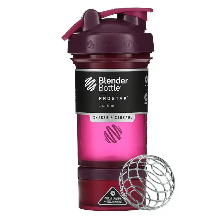 BlenderBottle Шейкер BlenderBottle ProStak 22 oz/650 ml з 2-ма контейнерами Plum, , 650 мл