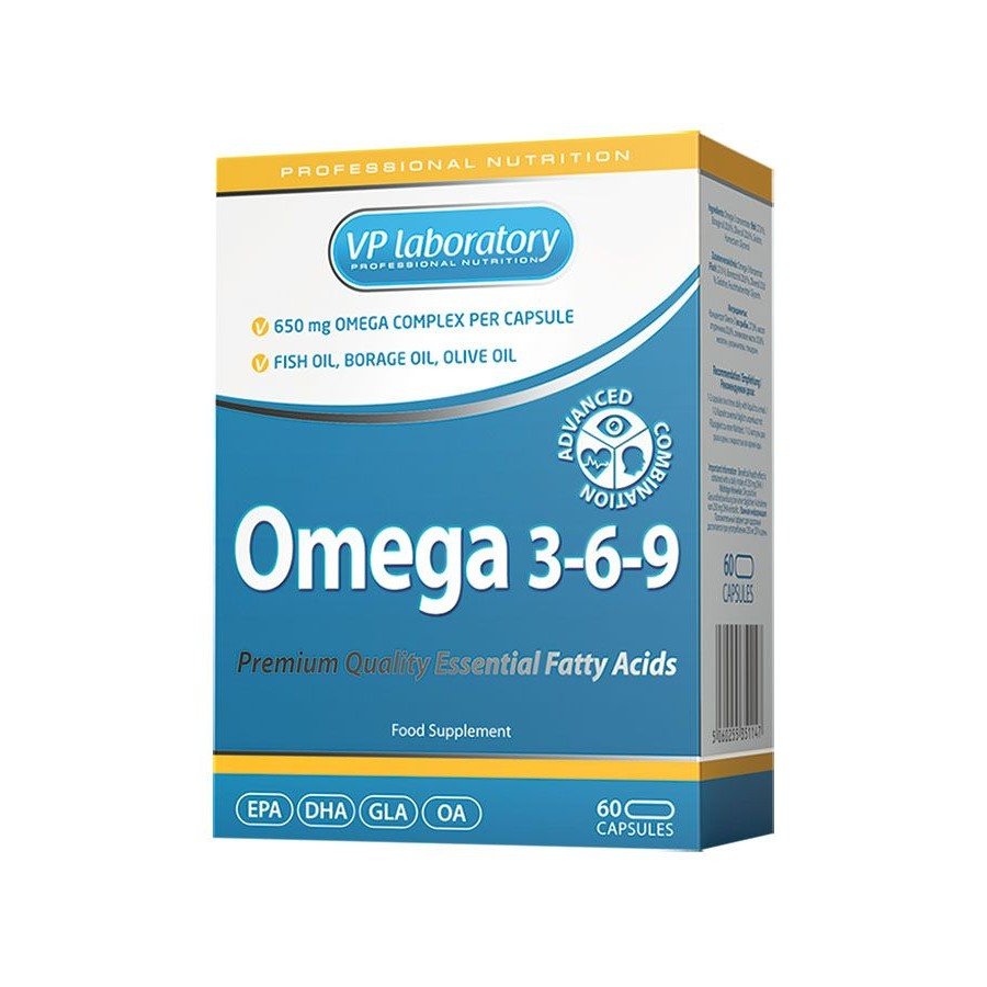 Жирные кислоты VPLab Omega 3-6-9, 60 капсул,  ml, VP Lab. Grasas. General Health 