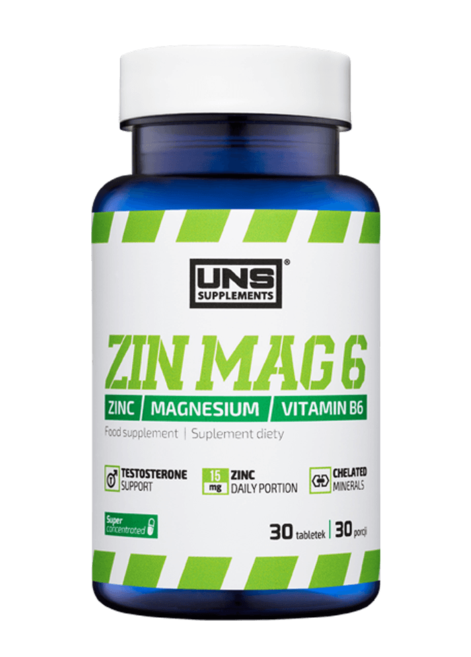 ZinMag6, 30 шт, UNS. ZMA (Цинк, Магний и B6),ZMA. Поддержание здоровья Повышение тестостерона 