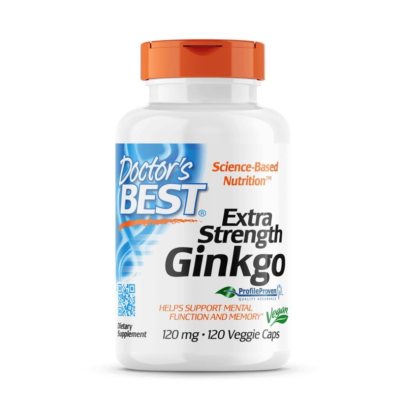 Натуральная добавка Doctor's Best Extra Strength Ginkgo 120 mg, 120 вегакапсул,  ml, Doctor's BEST. Natural Products. General Health 
