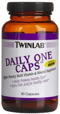 Daily one caps without iron, 90 piezas, Twinlab. Complejos vitaminas y minerales. General Health Immunity enhancement 