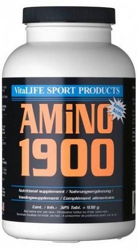 Amino 1900, 325 pcs, VitaLIFE. Amino acid complex. 