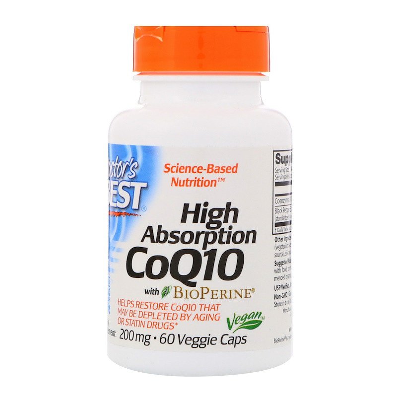 High Absorption CoQ10 with BioPerine Doctor's Best 200 mg 60 Caps,  мл, Doctor's BEST. Спец препараты. 