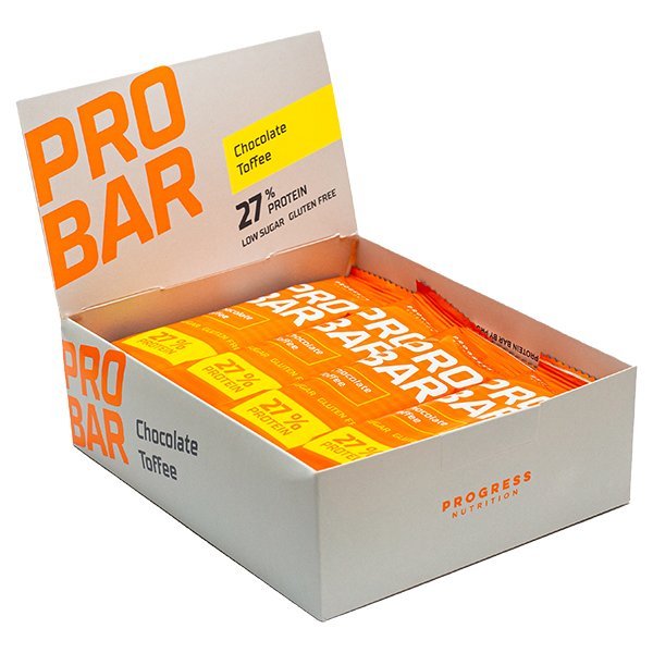 Батончик Progress Nutrition Pro Bar, 12*45 грамм Шоколад карамель,  ml, Progress Nutrition. Bares. 