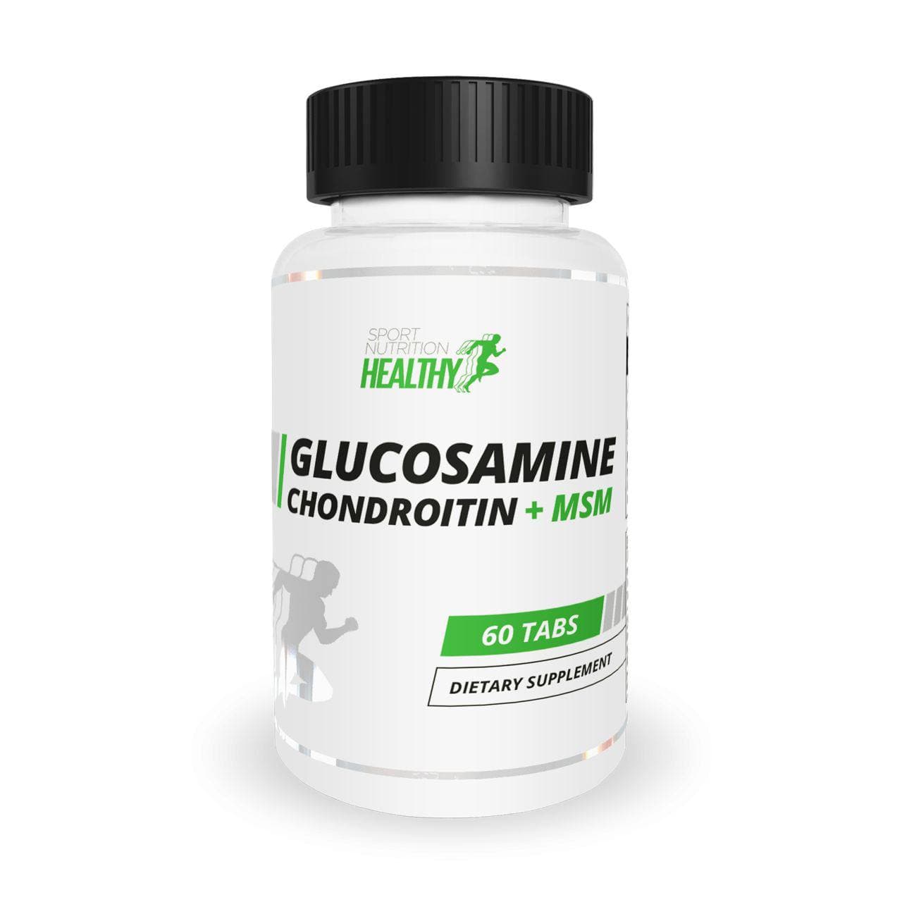 Для суставов и связок Healthy by MST Glucosamine Chondroitin + MSM, 60 таблеток,  мл, MST Nutrition. Хондропротекторы. Поддержание здоровья Укрепление суставов и связок 