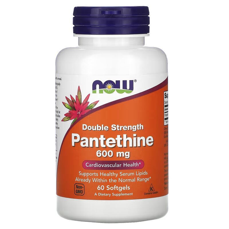 Витамины и минералы NOW Pantethine 600 mg Double Strength, 60 капсул,  мл, Now. Витамины и минералы. Поддержание здоровья Укрепление иммунитета 