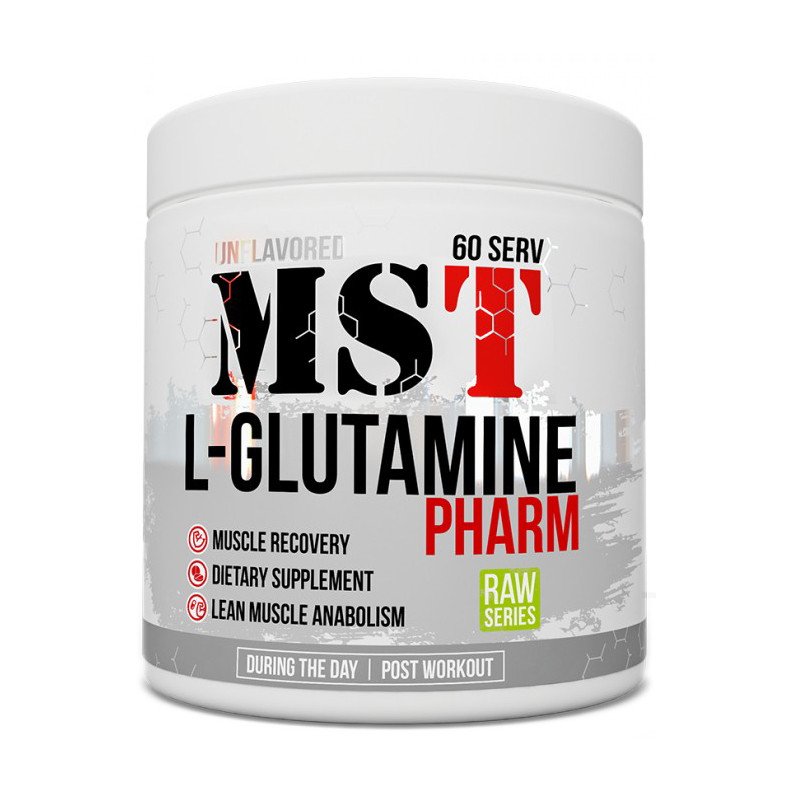 Глютамин MST L-Glutamine Pharm (300 г) мст unflavored,  мл, MST Nutrition. Глютамин. Набор массы Восстановление Антикатаболические свойства 