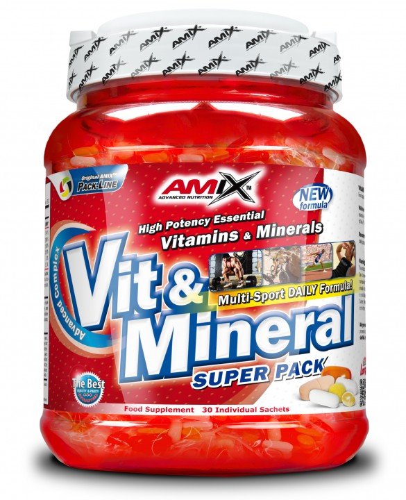 Vit & Mineral Super Pack, 30 piezas, AMIX. Complejos vitaminas y minerales. General Health Immunity enhancement 