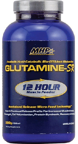 Glutamine-SR, 300 г, MHP. Глютамин. Набор массы Восстановление Антикатаболические свойства 