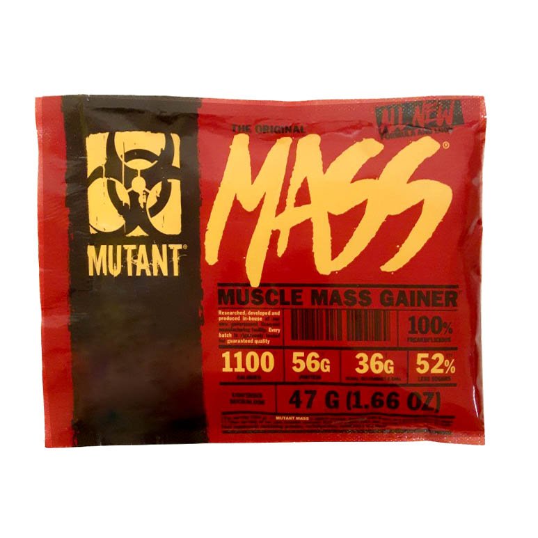 Гейнер Mutant Mass, 47 грамм Тройной шоколад,  мл, Mutant. Гейнер. Набор массы Энергия и выносливость Восстановление 