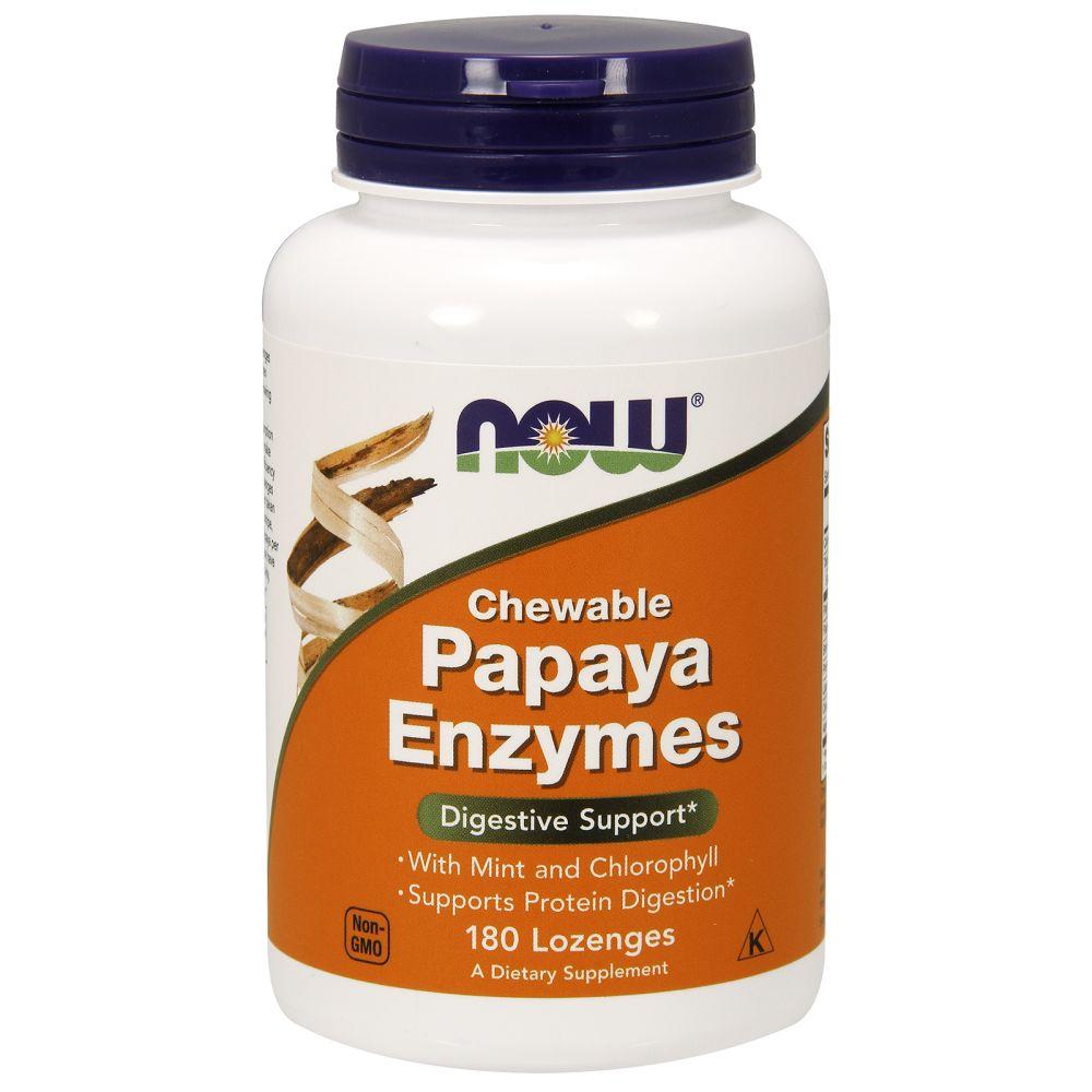 NOW Foods Papaya Enzymes 180 таблеток,  ml, Now. Suplementos especiales. 