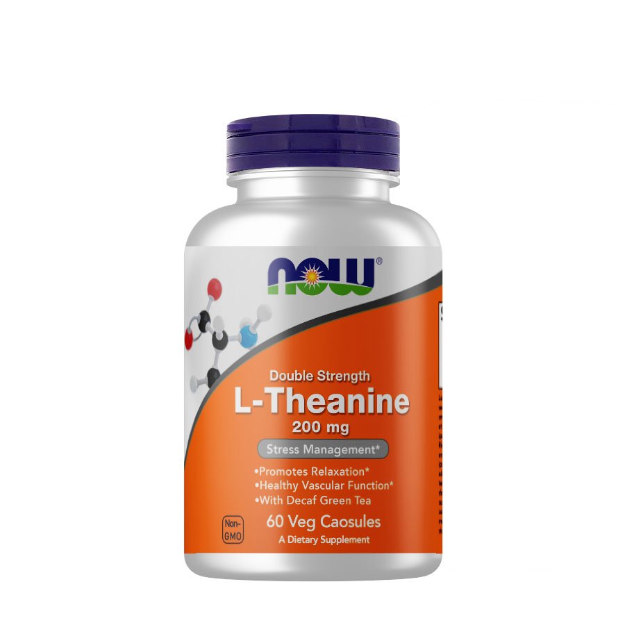 Аминокислота NOW L-Theanine 200 mg, 60 вегакапсул,  мл, Now. Аминокислоты. 