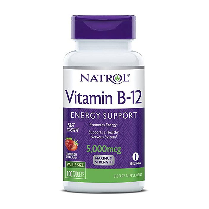 Витамин Б 12 Natrol Vitamin B-12 5000 mcg 100 таблеток,  мл, Natrol. Витамин B. Поддержание здоровья 