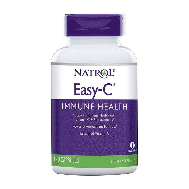 Витамин С Natrol Easy-C 500 mg immune health 120 капсул,  мл, Natrol. Витамин C. Поддержание здоровья Укрепление иммунитета 