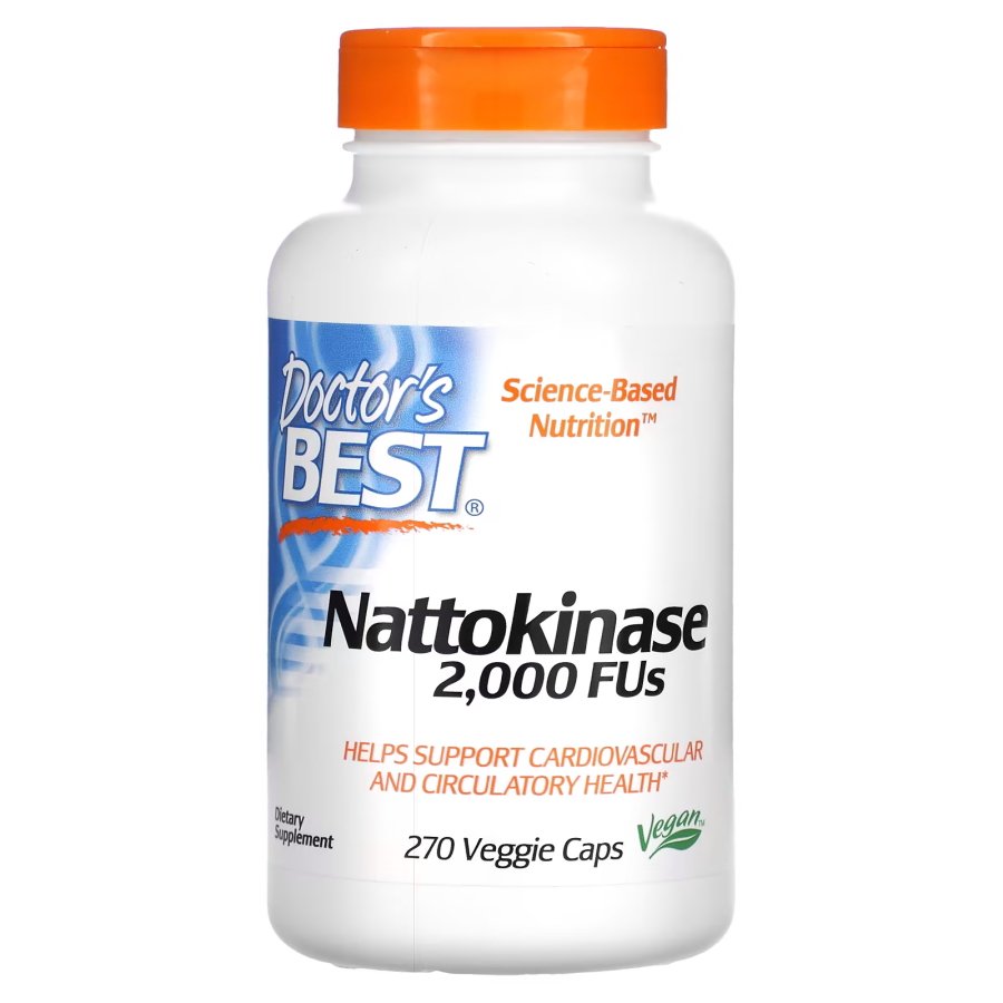 Натуральная добавка Doctor's Best Nattokinase, 270 вегакапсул,  мл, Doctor's BEST. Hатуральные продукты. Поддержание здоровья 