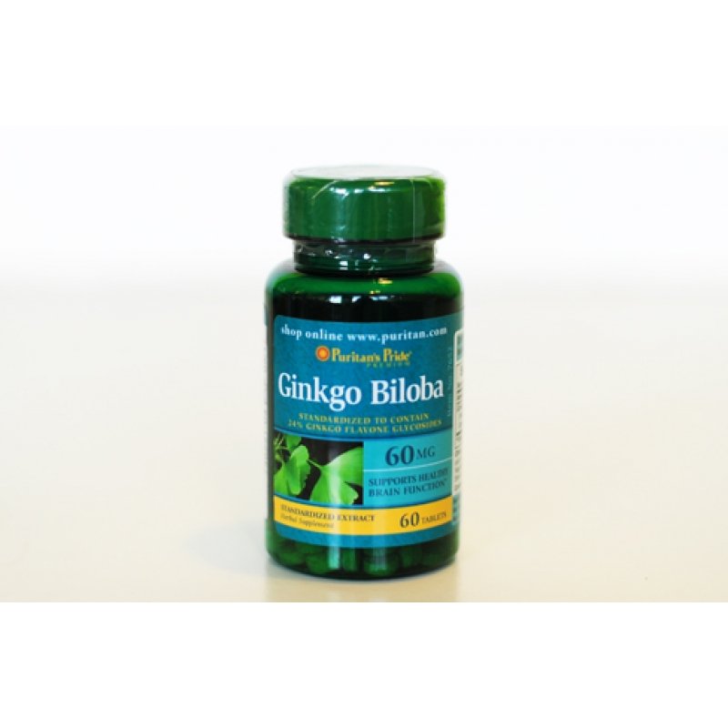 Ginkgo Biloba 60 mg, 60 шт, Puritan's Pride. Спец препараты. 