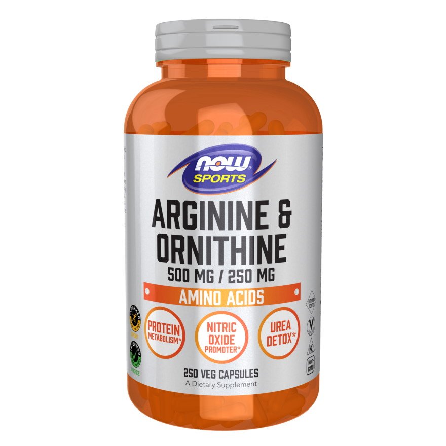 Аминокислота NOW Arginine and Ornithine, 250 капсул,  мл, Now. Аминокислоты. 