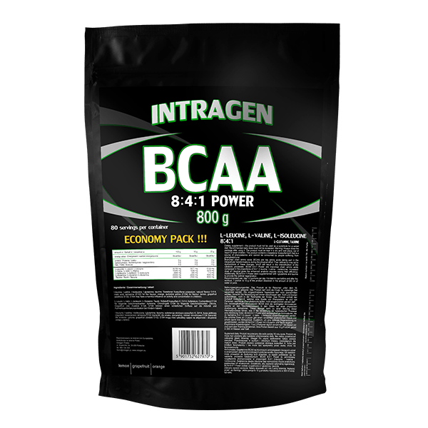 BCAA 8:4:1, 800 г, Intragen. BCAA. Снижение веса Восстановление Антикатаболические свойства Сухая мышечная масса 