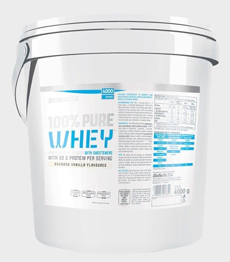 100% Pure Whey, 4000 g, BioTech. Mezcla de proteínas de suero de leche. 